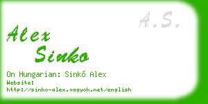 alex sinko business card