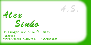 alex sinko business card